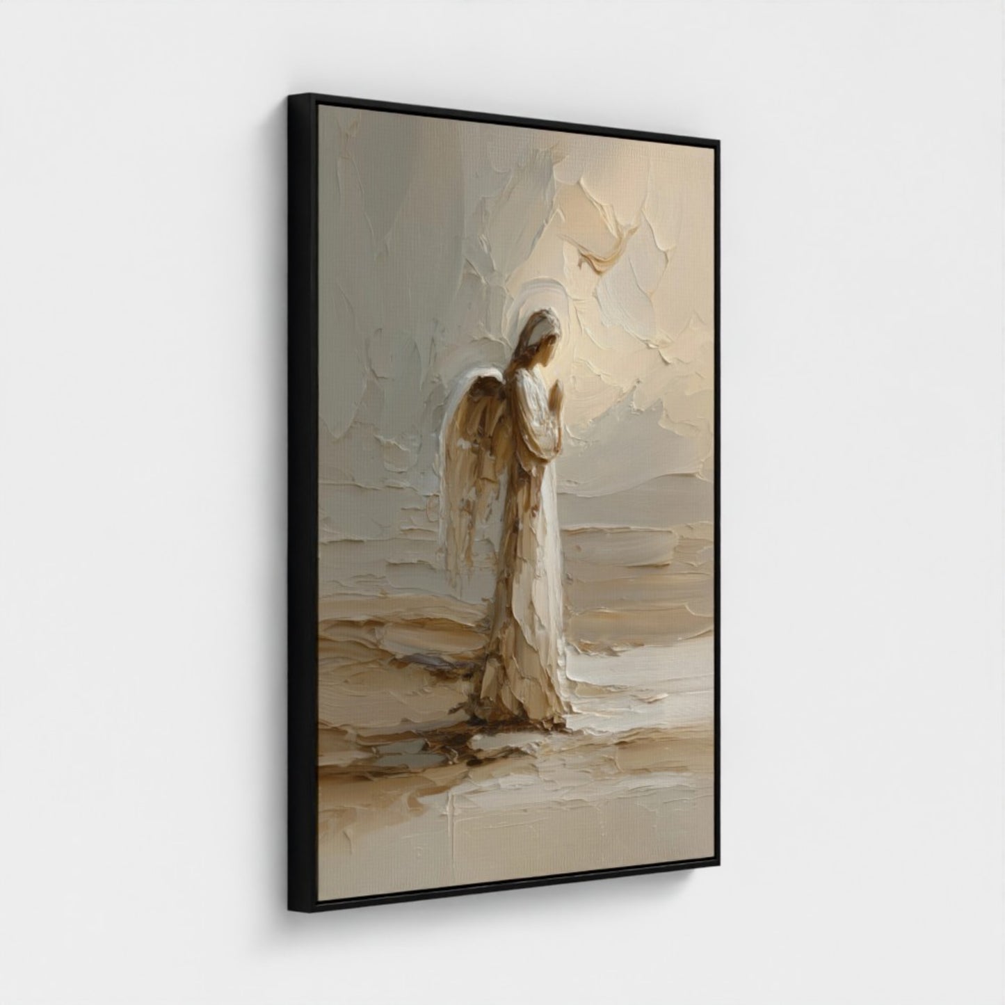 Ángel de la guarda abstracto - Lienzo con marco flotante