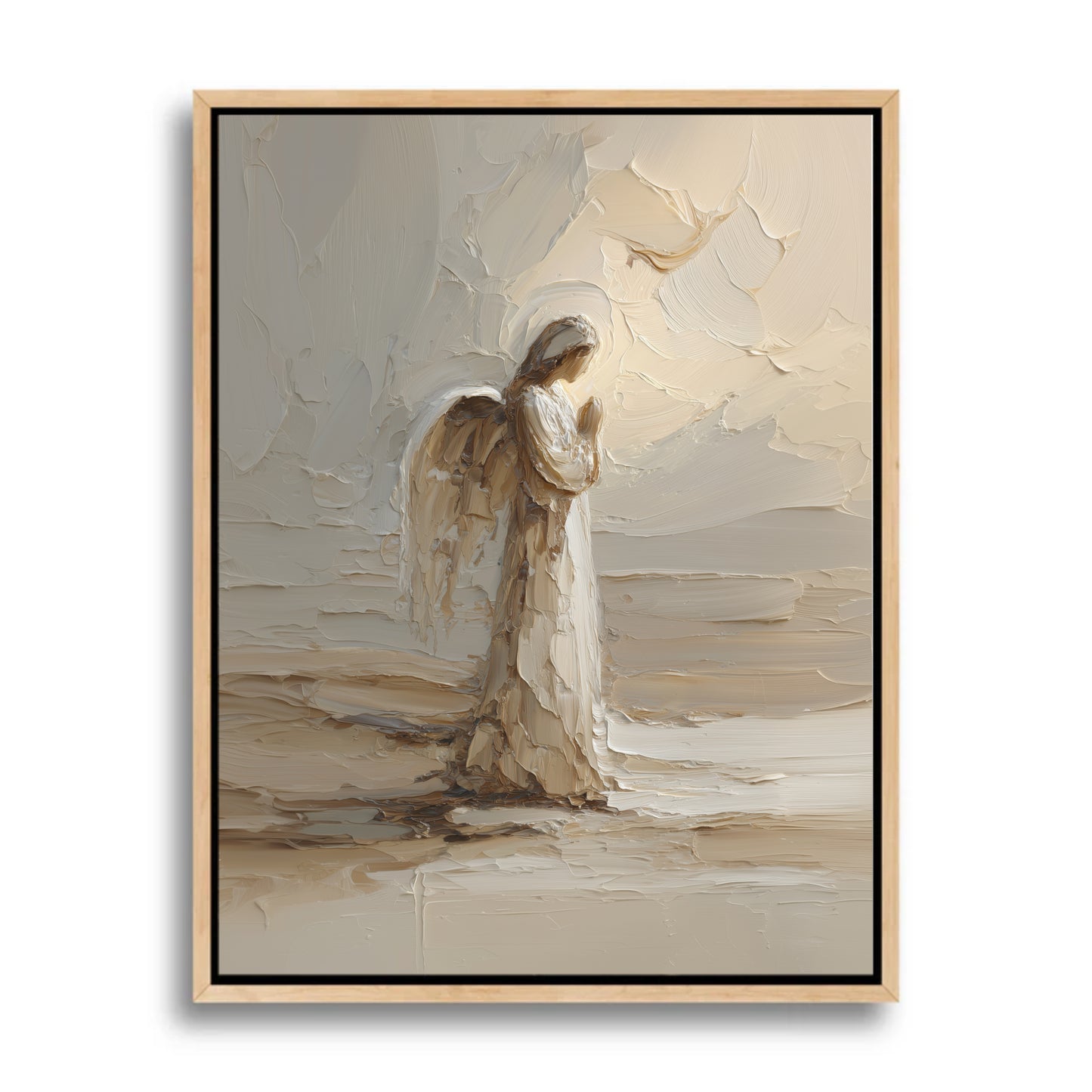 Ángel de la guarda abstracto - Lienzo con marco flotante