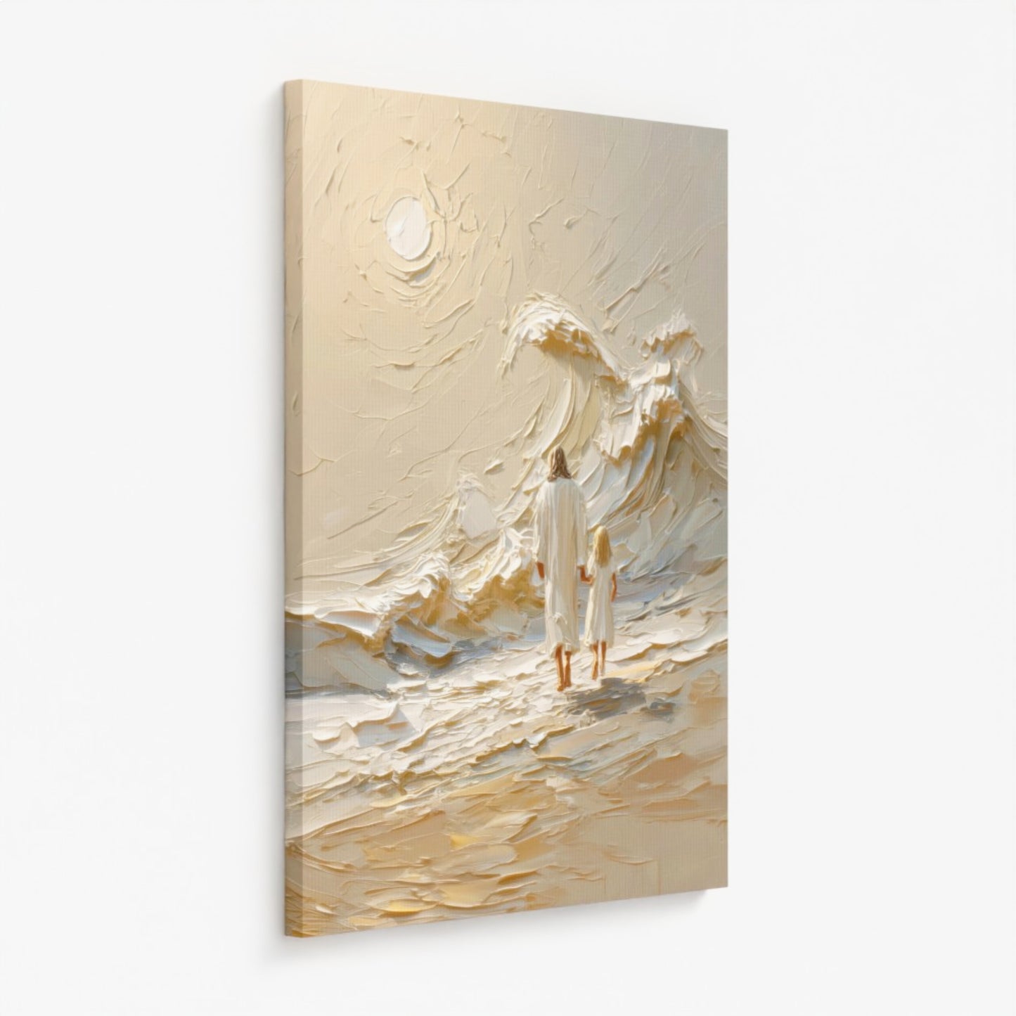 Hand in Hand with Jesus - Blonde Girl - Stretched Canvas