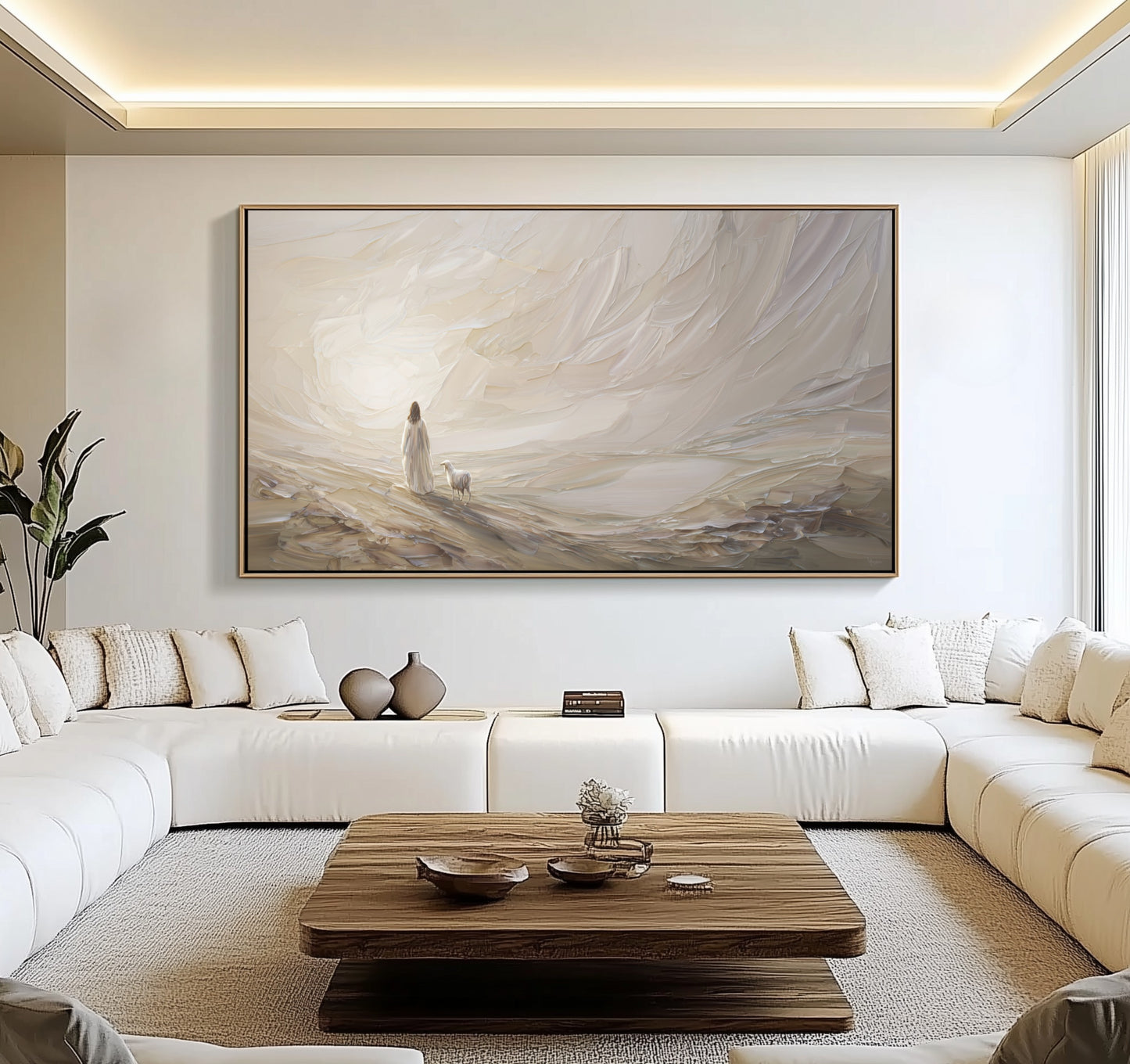 Jesús deja el 99 abstracto - Lienzo estirado