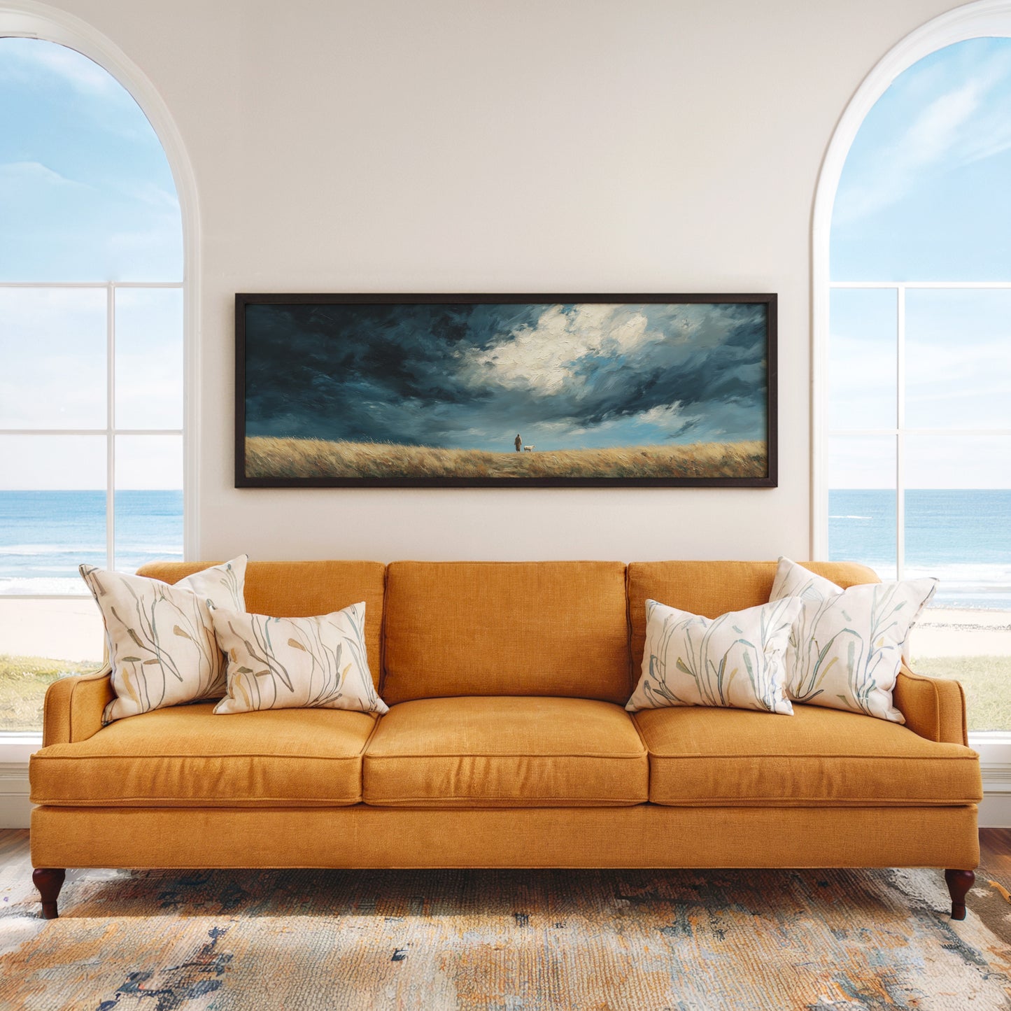 Jesus Leaves the 99 Scenic Depiction - Float Frame Canvas