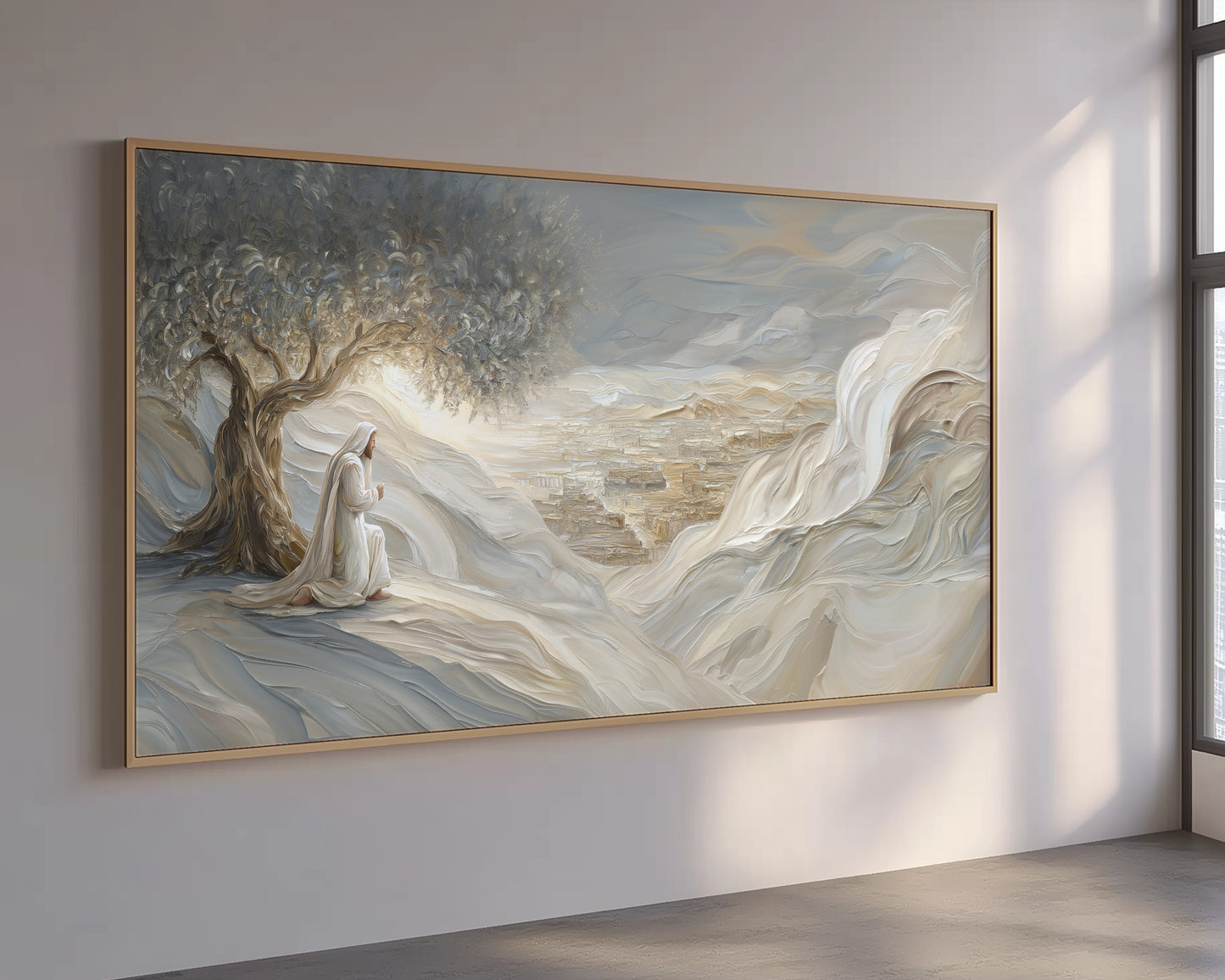 Jesus Praying in the Garden Abstract - Float Frame Canvas
