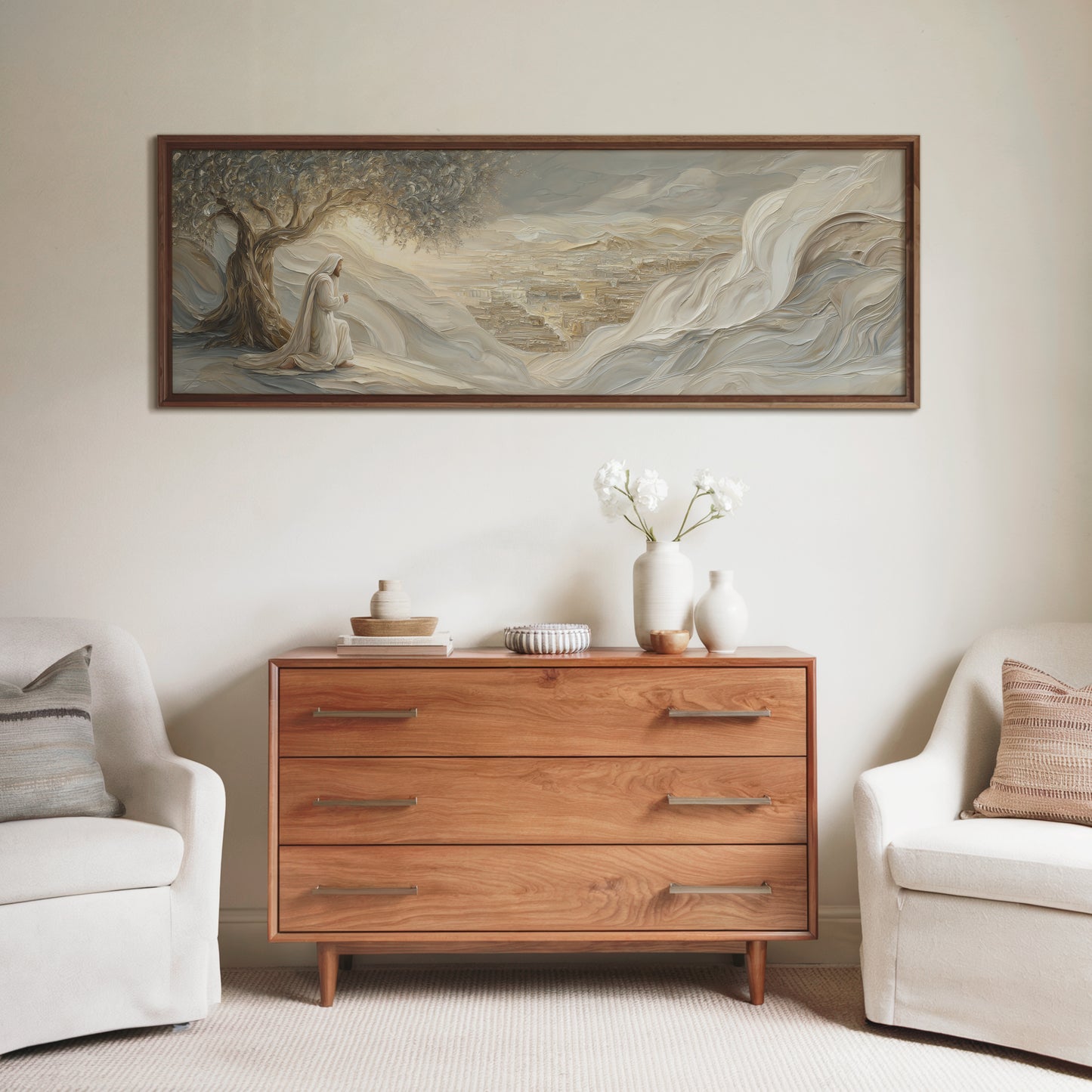 Jesus Praying in the Garden Abstract - Float Frame Canvas