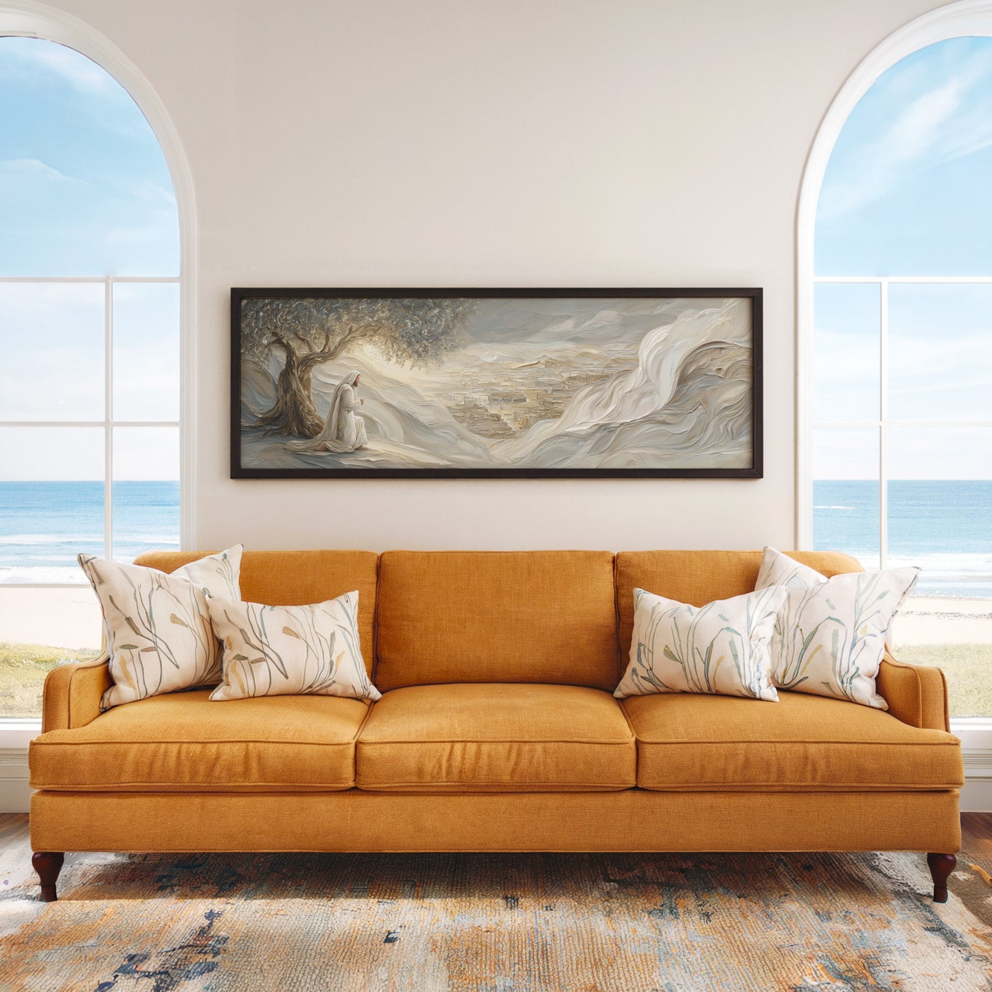 Jesus Praying in the Garden Abstract - Float Frame Canvas