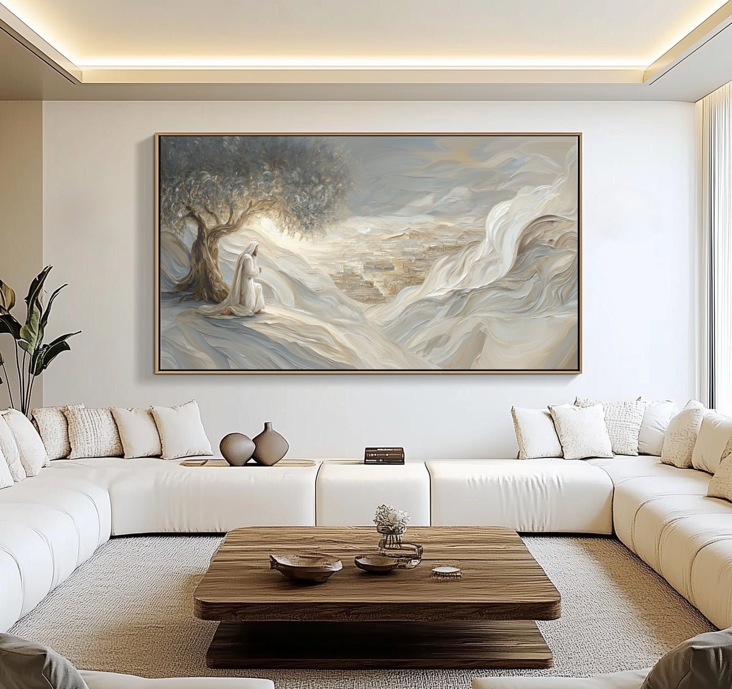 Jesus Praying in the Garden Abstract - Stretched Canvas