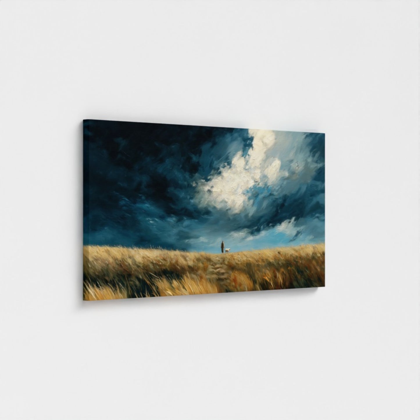 Jesus Leaves the 99 Scenic Depiction - Stretched Canvas