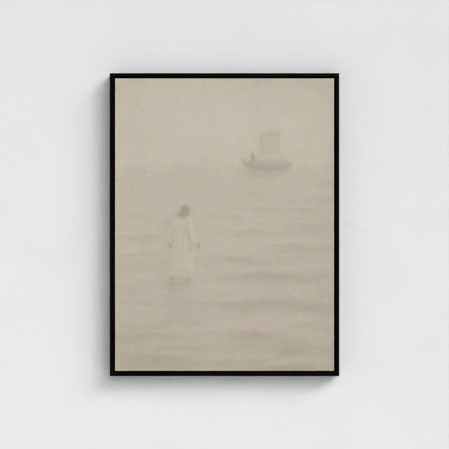 Jesus Walks on Water Vintage Portrait - Float Frame Canvas