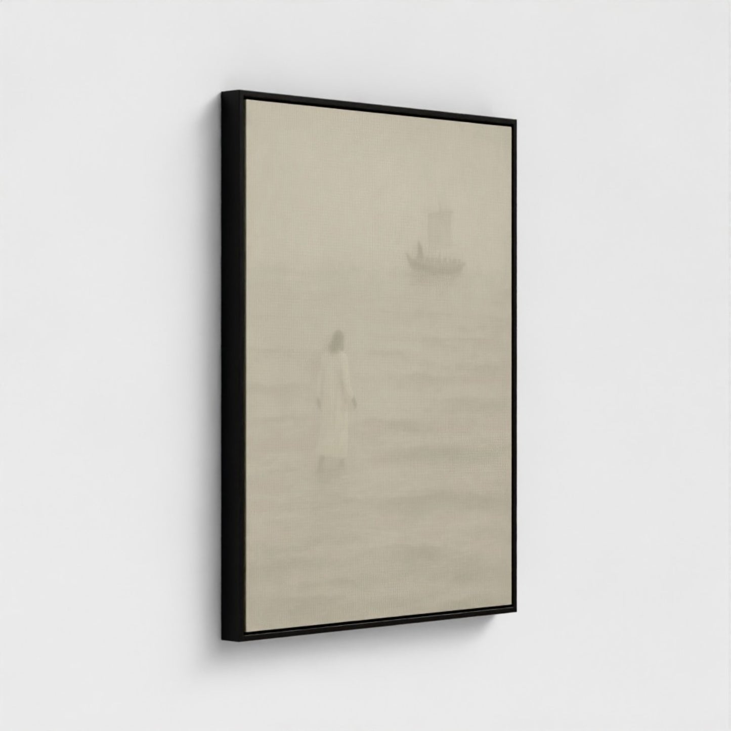 Jesus Walks on Water Vintage Portrait - Float Frame Canvas