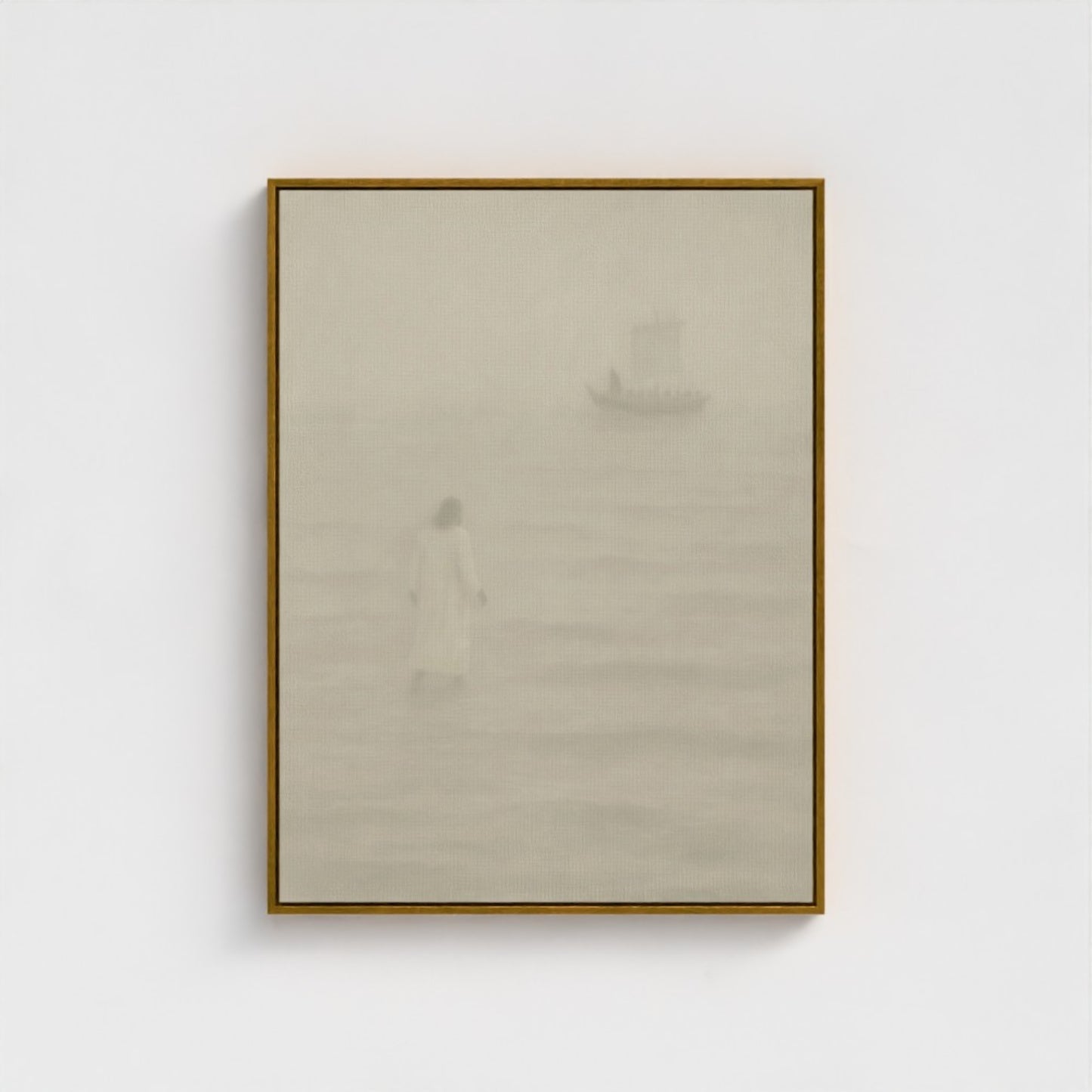 Jesus Walks on Water Vintage Portrait - Float Frame Canvas