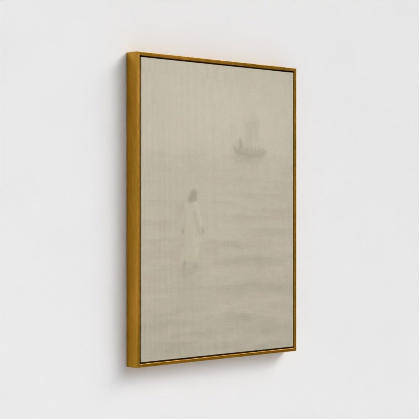 Jesus Walks on Water Vintage Portrait - Float Frame Canvas
