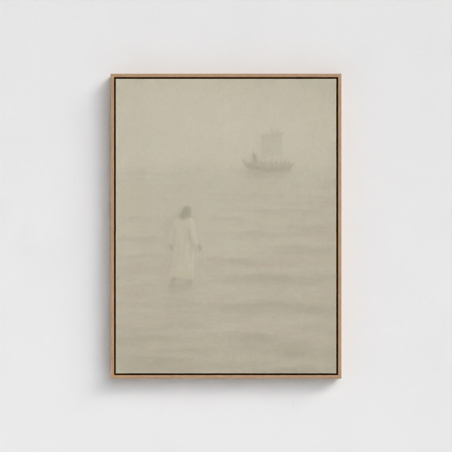 Jesus Walks on Water Vintage Portrait - Float Frame Canvas
