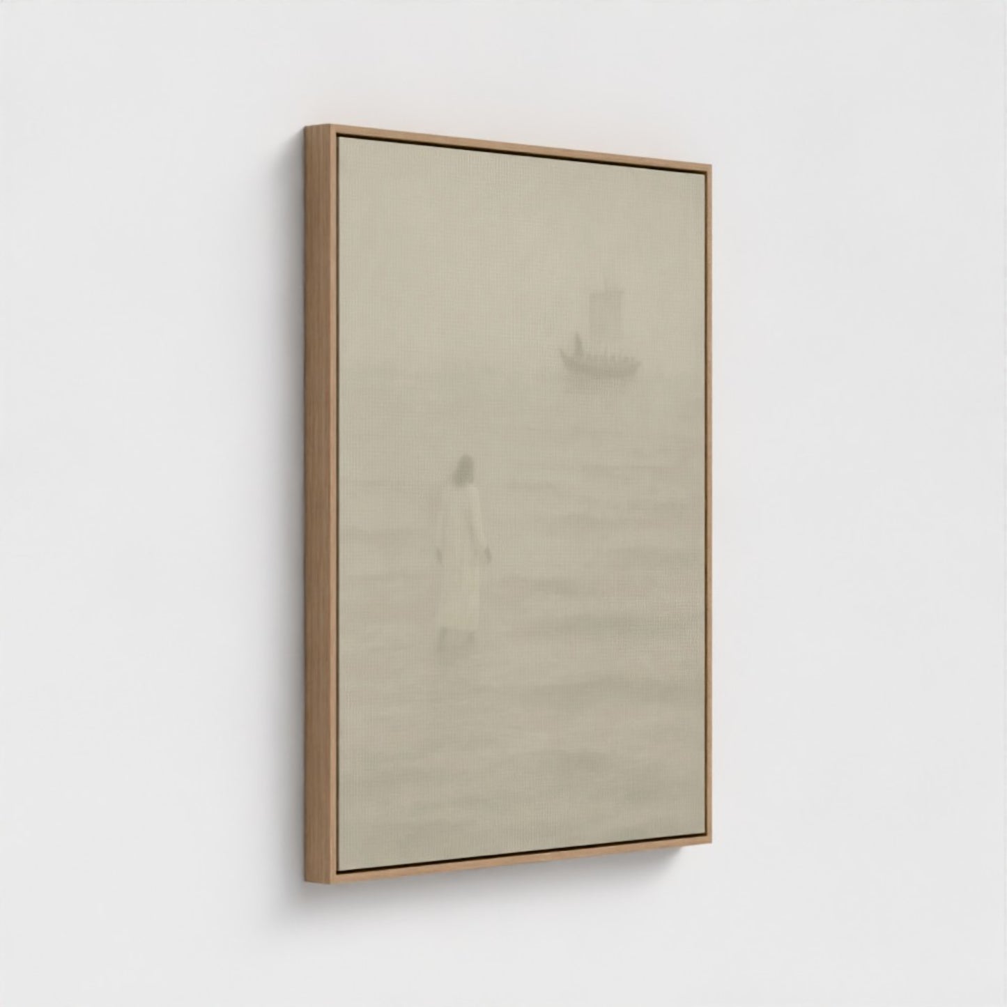 Jesus Walks on Water Vintage Portrait - Float Frame Canvas