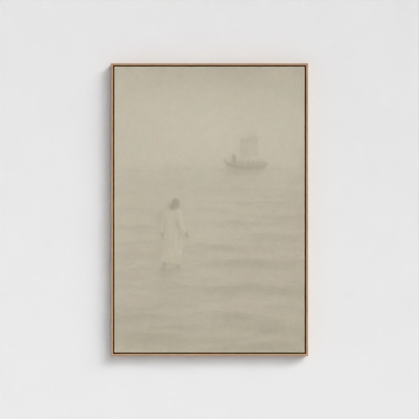 Jesus Walks on Water Vintage Portrait - Float Frame Canvas