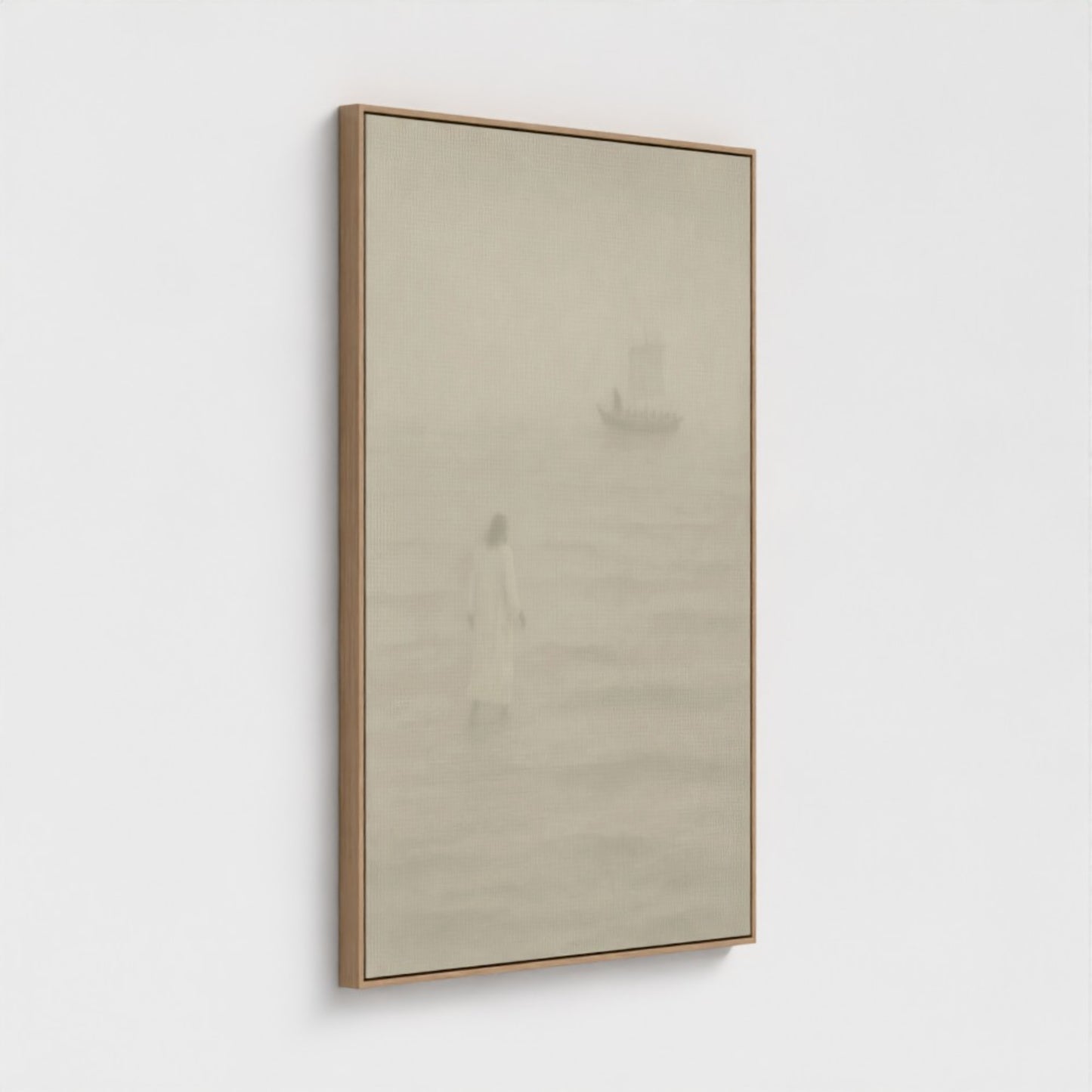 Jesus Walks on Water Vintage Portrait - Float Frame Canvas