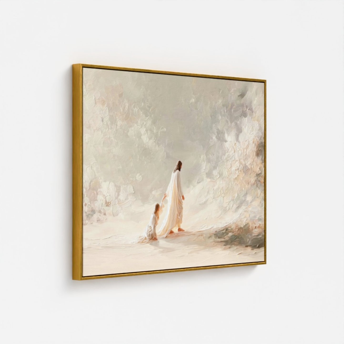 Jesus heals a woman Jesus miracle - Float Frame Canvas