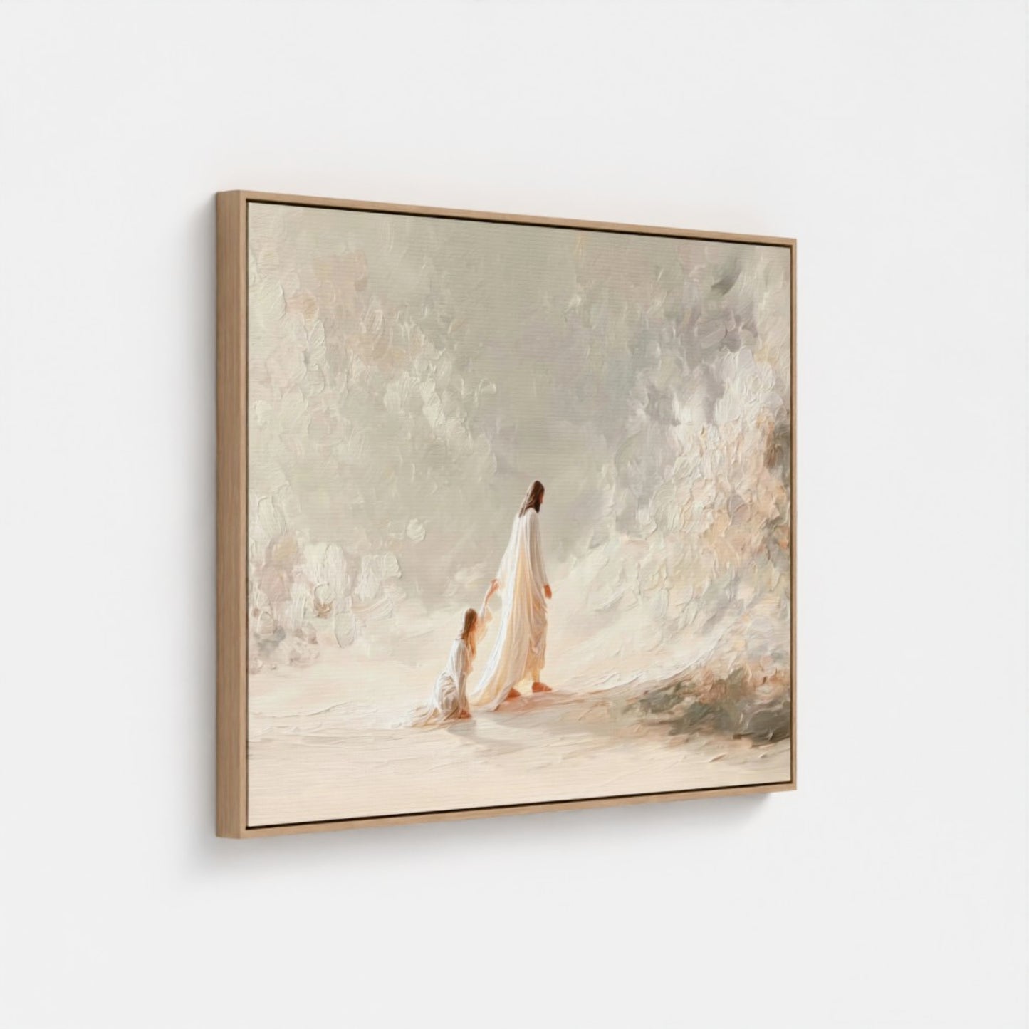 Jesus heals a woman Jesus miracle - Float Frame Canvas