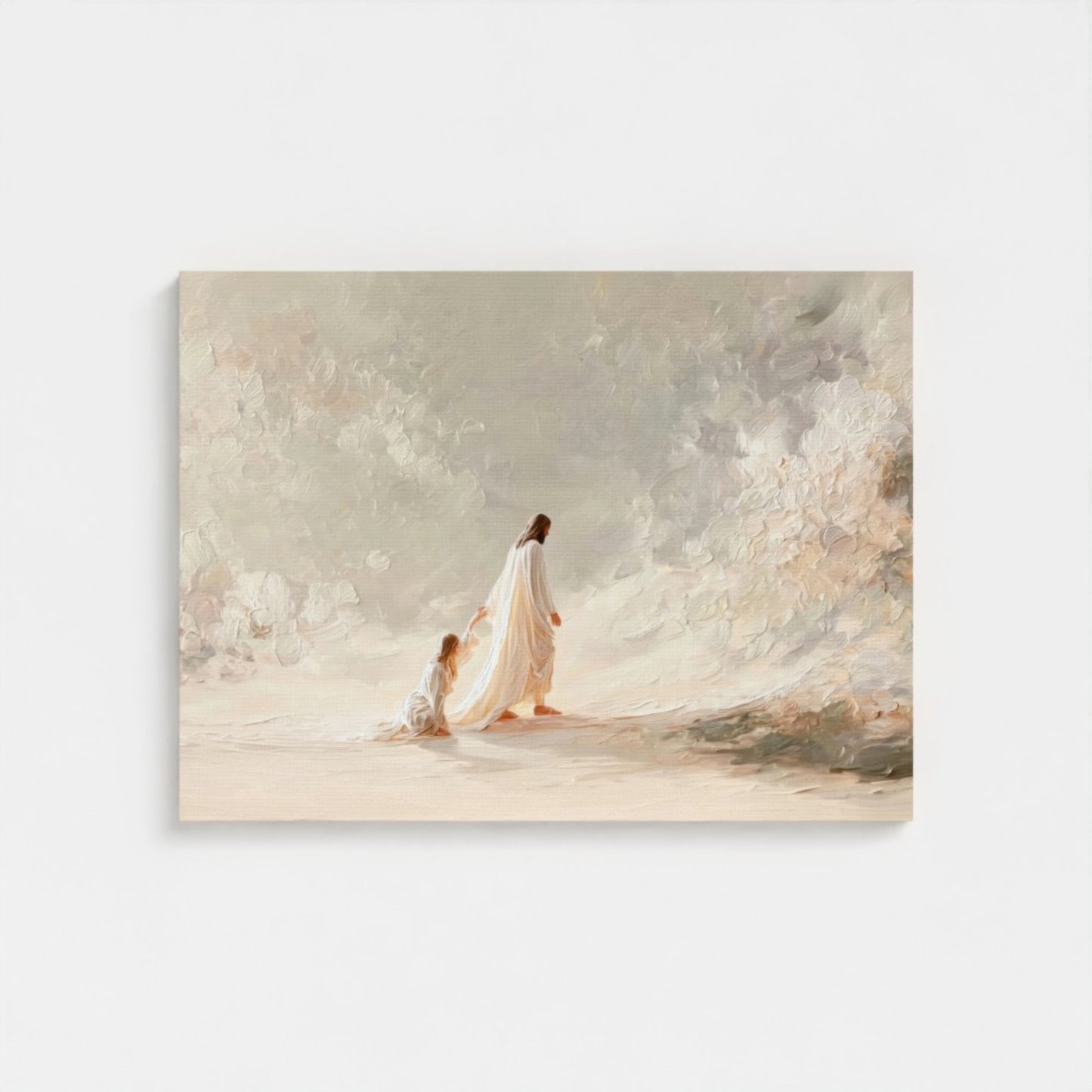 Jesus heals a woman Jesus miracle - Float Frame Canvas