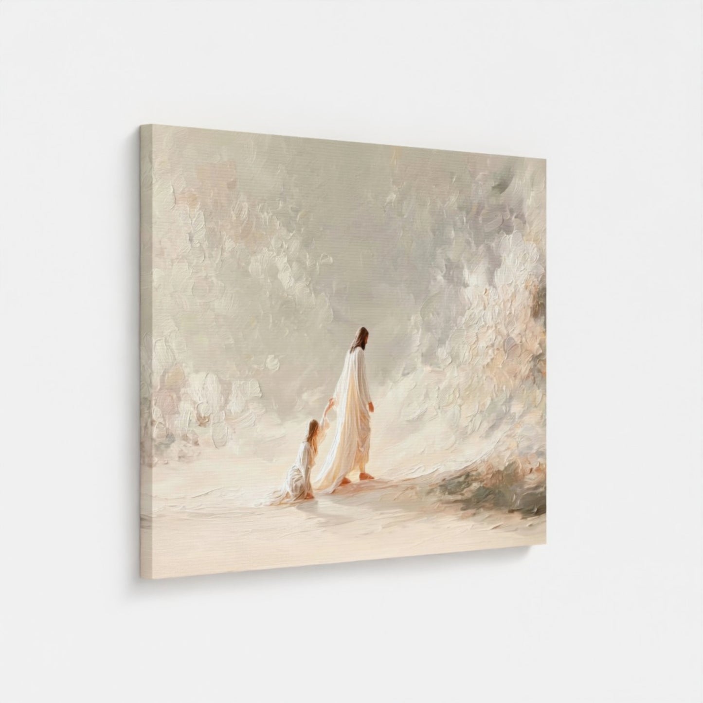 Jesus heals a woman Jesus miracle - Float Frame Canvas