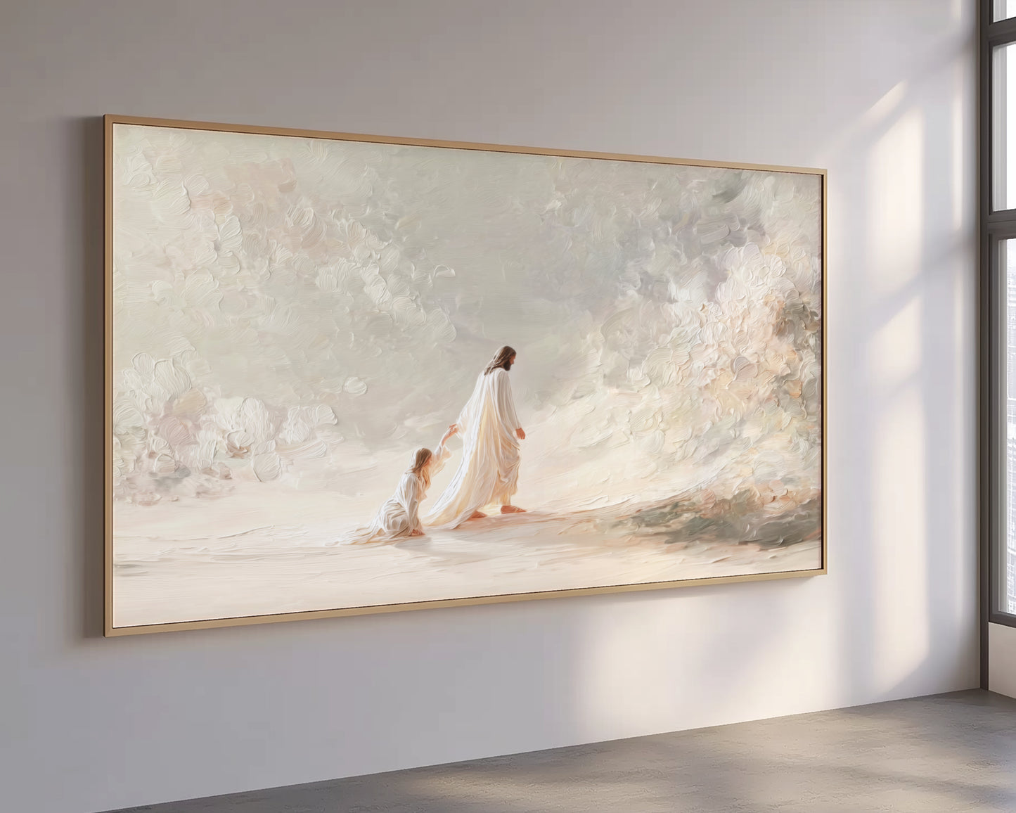 Jesus heals a woman Jesus miracle - Float Frame Canvas