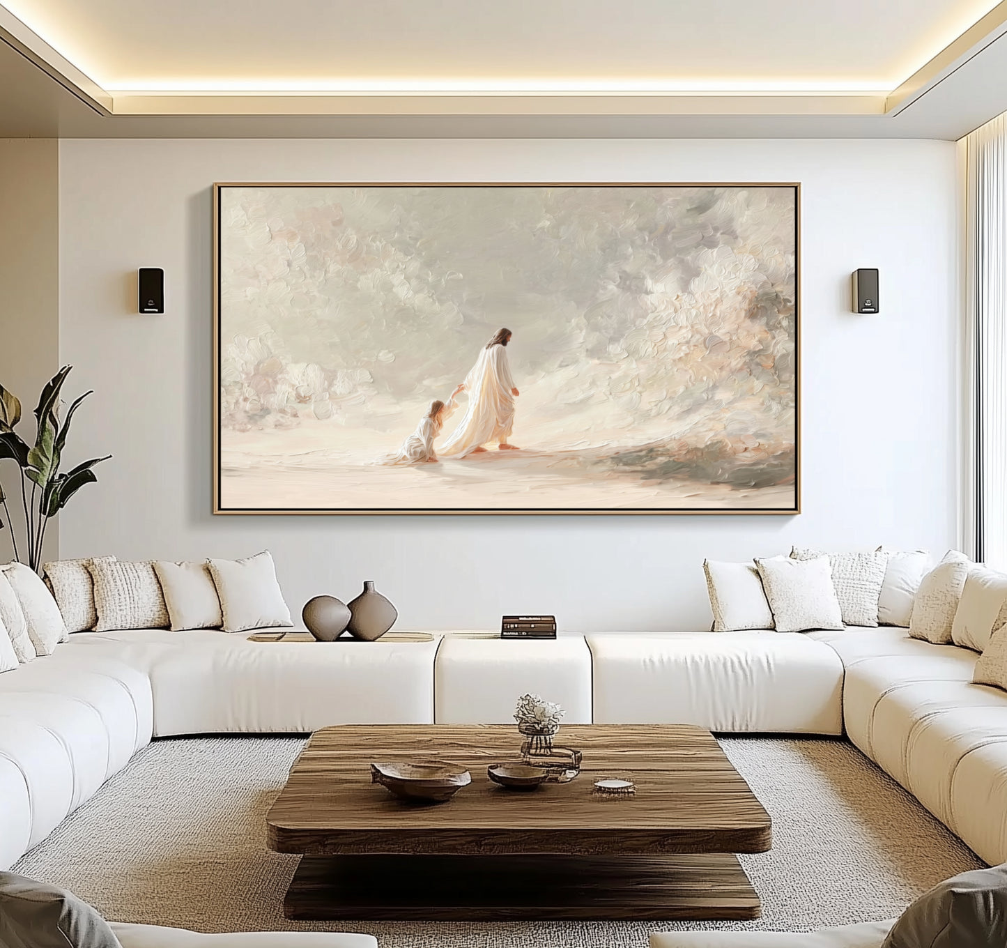 Jesus heals a woman Jesus miracle - Float Frame Canvas