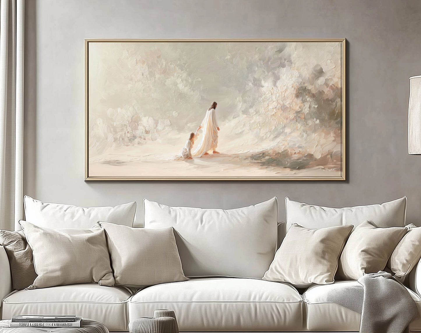 Jesus heals a woman Jesus miracle - Float Frame Canvas