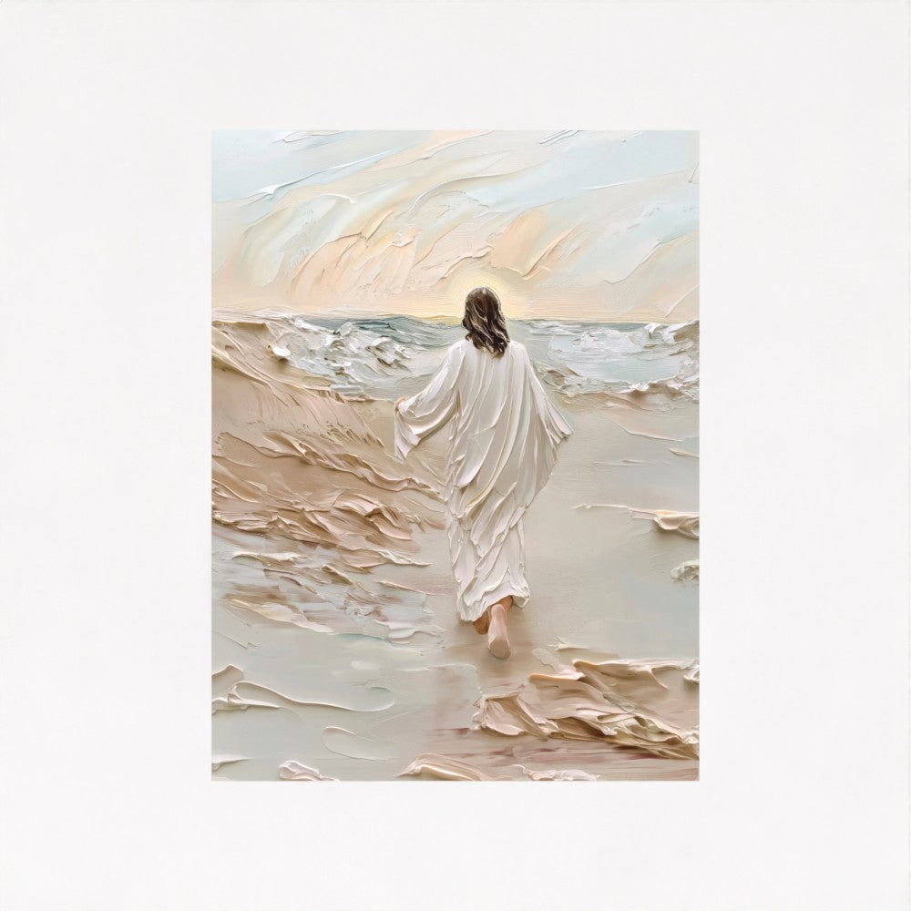 Jesús caminando sobre el agua Beige - Impresión