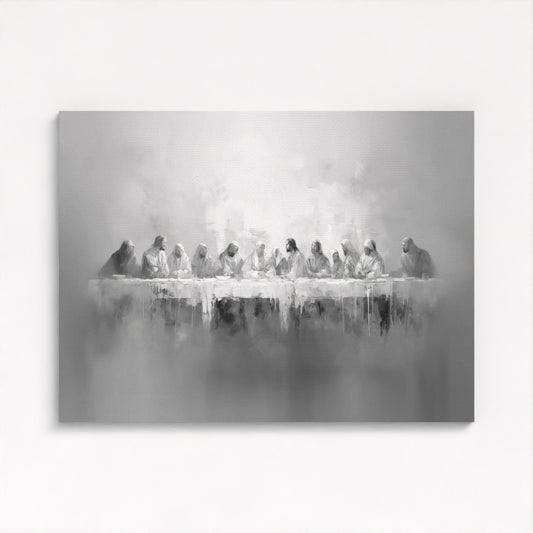 La Última Cena en blanco y negro - Lienzo estirado