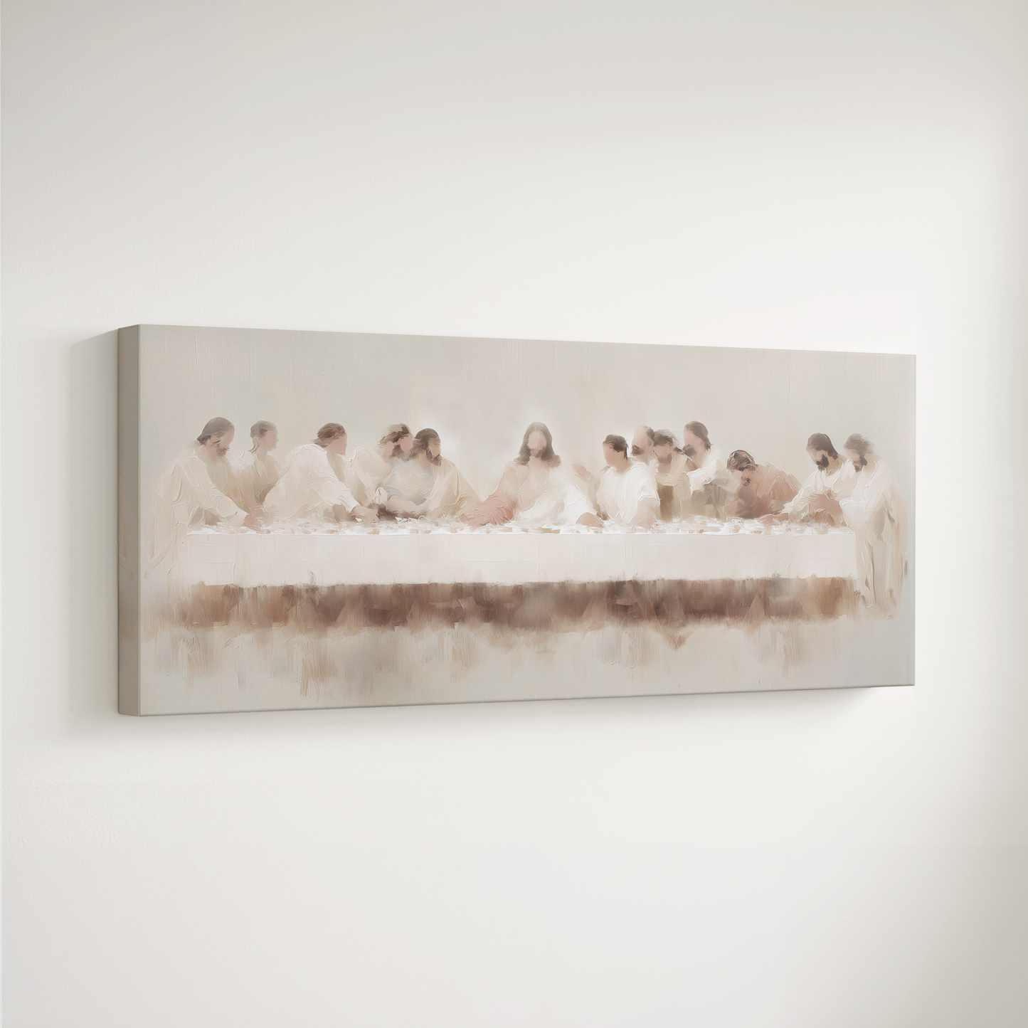Decoración de pared de la Última Cena: pieza minimalista con marco flotante
