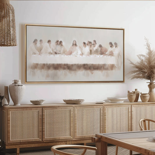 Last Supper Wall Decor - Minimalist Statement Piece - Float Frame Canvas
