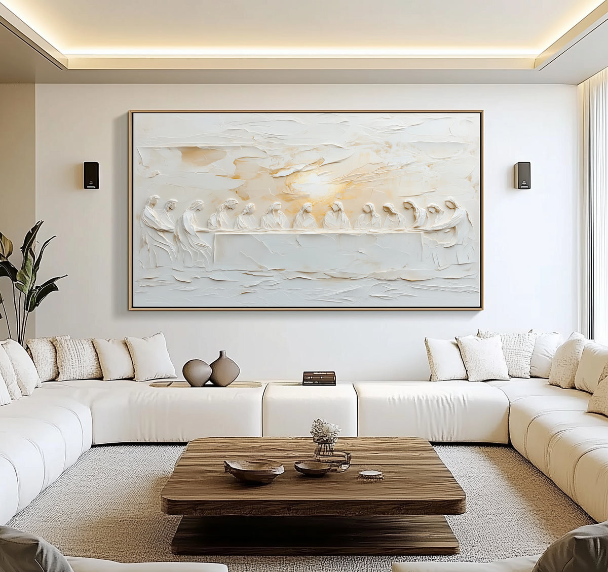 The Last Supper Abstract - Float Frame Canvas