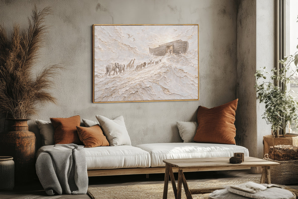 Noah's Ark Abstract - Float Frame Canvas