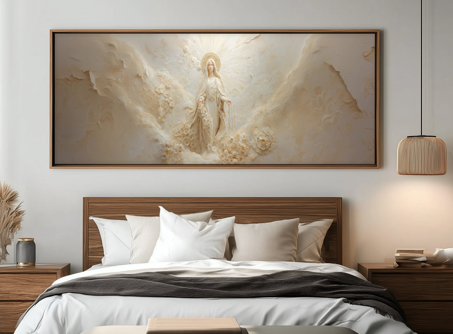 Nuestra Señora Virgen María del Rosario - Lienzo con Marco Flotante