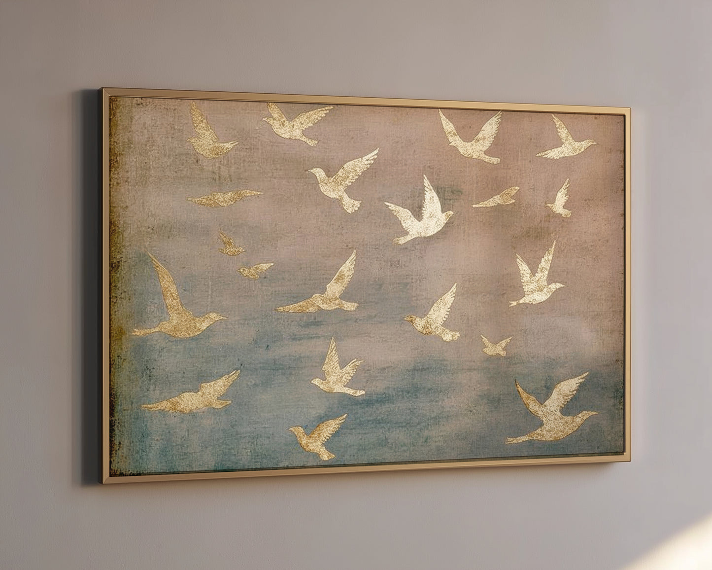 Bajo sus alas - Salmo 91 - Rosa - Lienzo con marco flotante