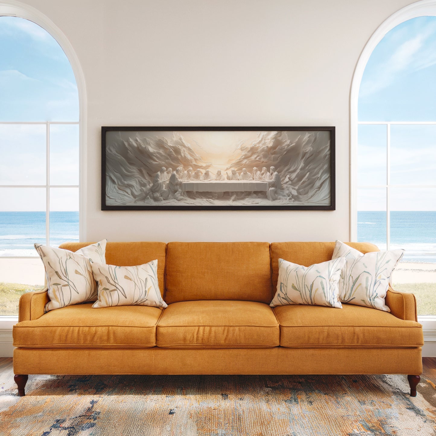 Jesus Last Supper Abstract - Float Frame Canvas