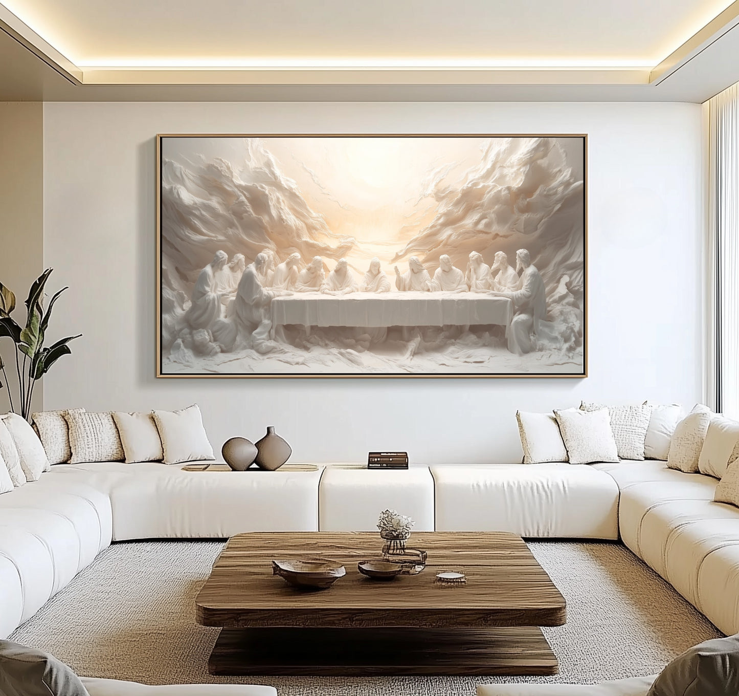 Jesus Last Supper Abstract - Stretched Canvas
