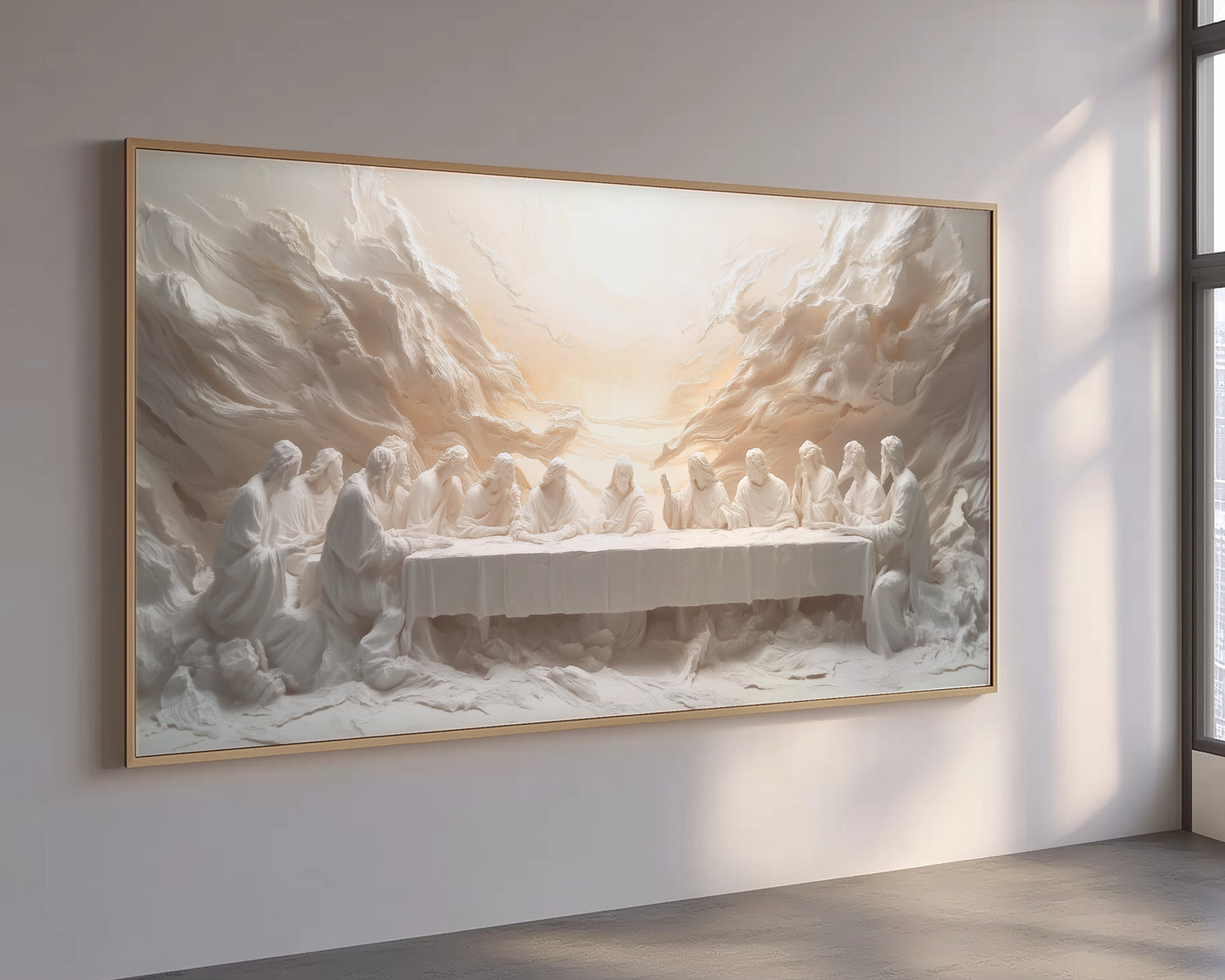 Jesus Last Supper Abstract - Float Frame Canvas