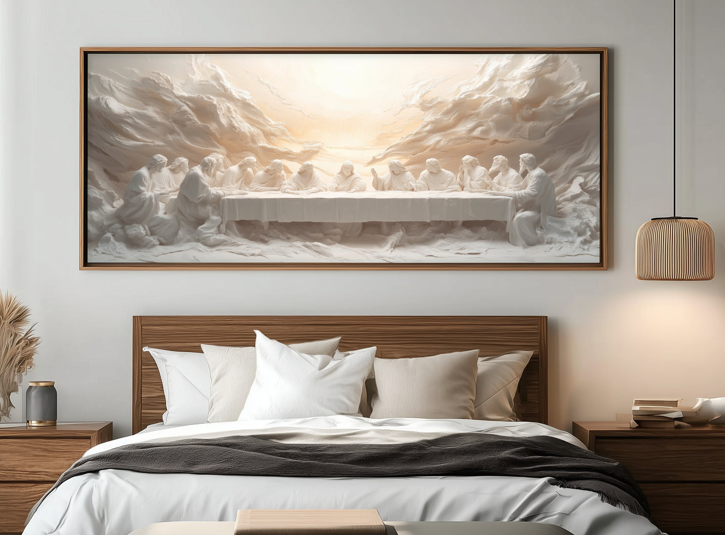 Jesus Last Supper Abstract - Float Frame Canvas