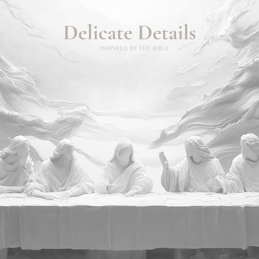 La Última Cena de Jesús en blanco y negro - Lienzo con marco flotante