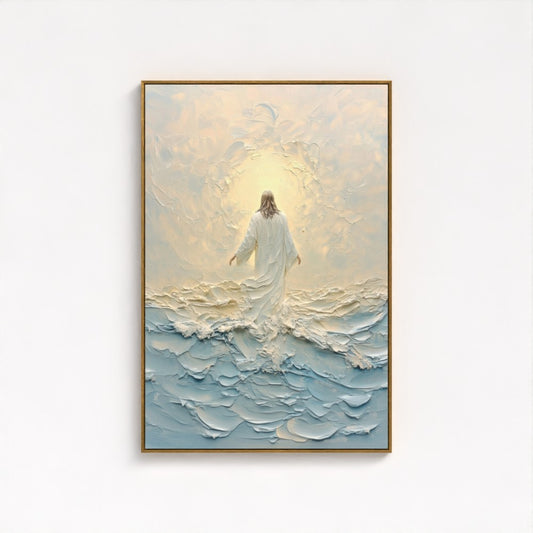 Caminando sobre el agua - Lienzo con marco flotante