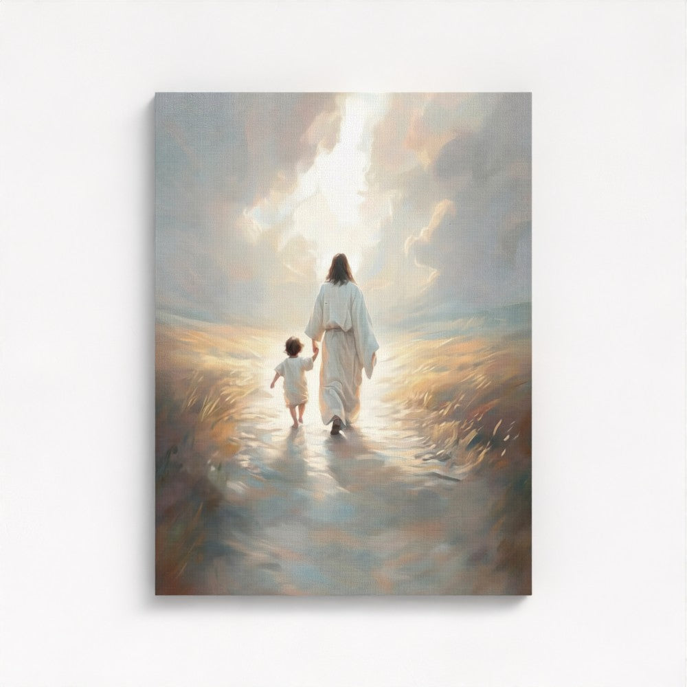Caminando con Jesús - Lienzo estirado