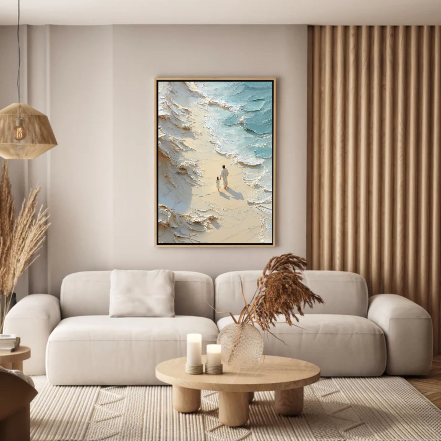Walk with me - Jesus and Girl- Float Frame Canvas