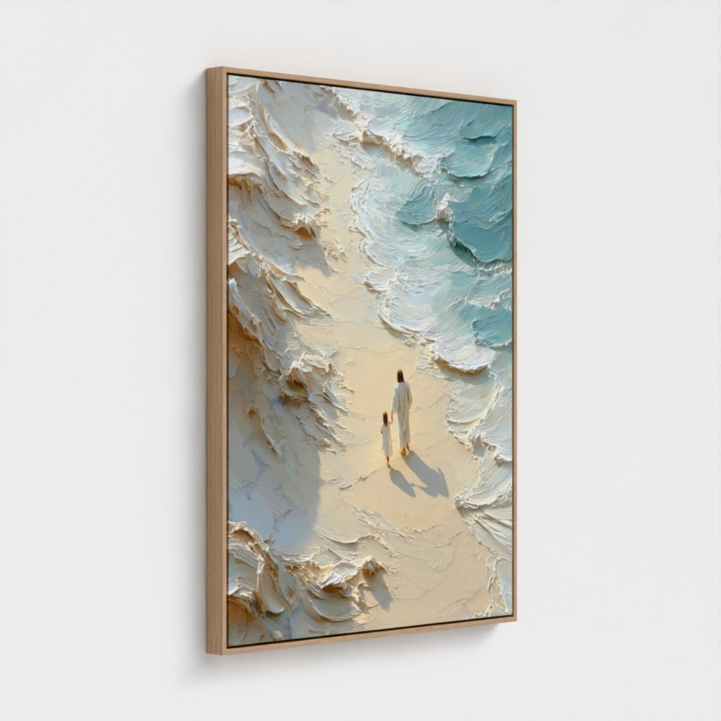 Walk with me - Jesus and Girl- Float Frame Canvas