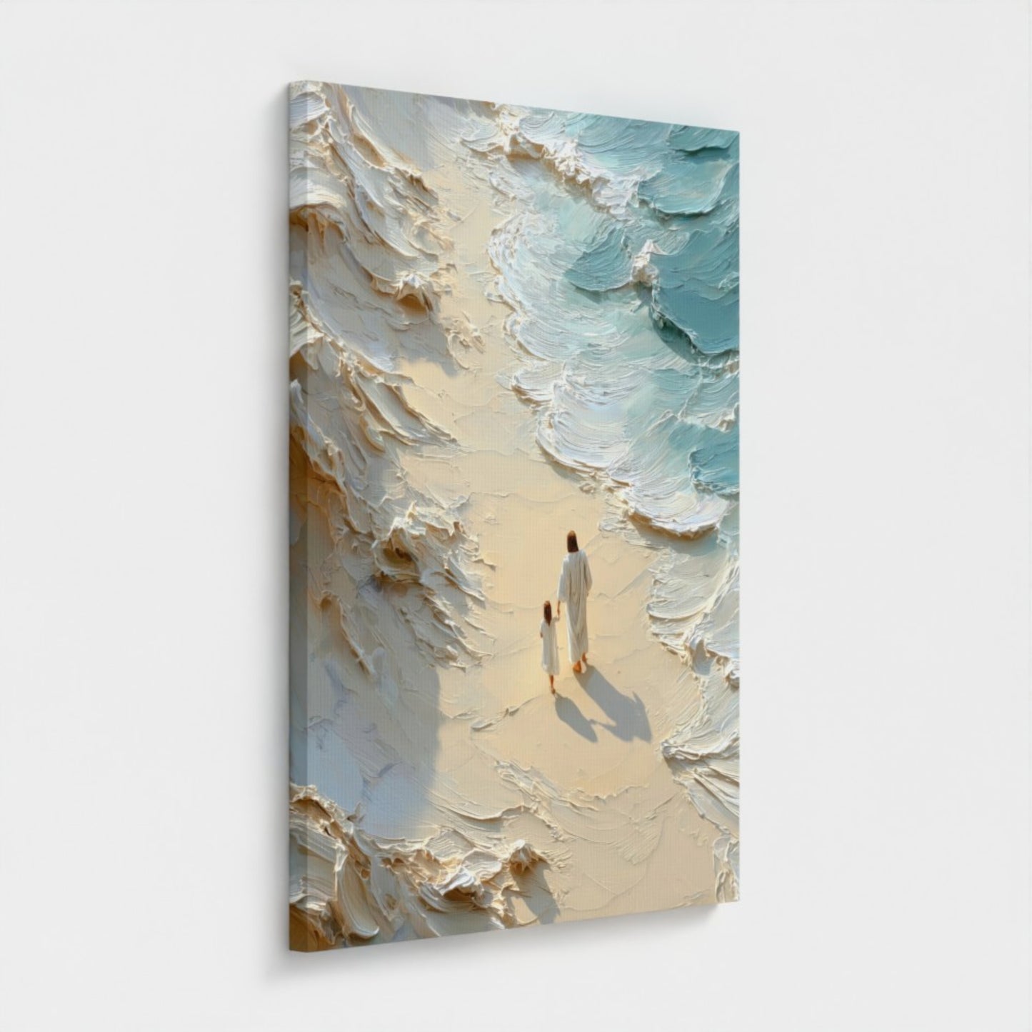 Walk with me - Jesus and Girl- Float Frame Canvas