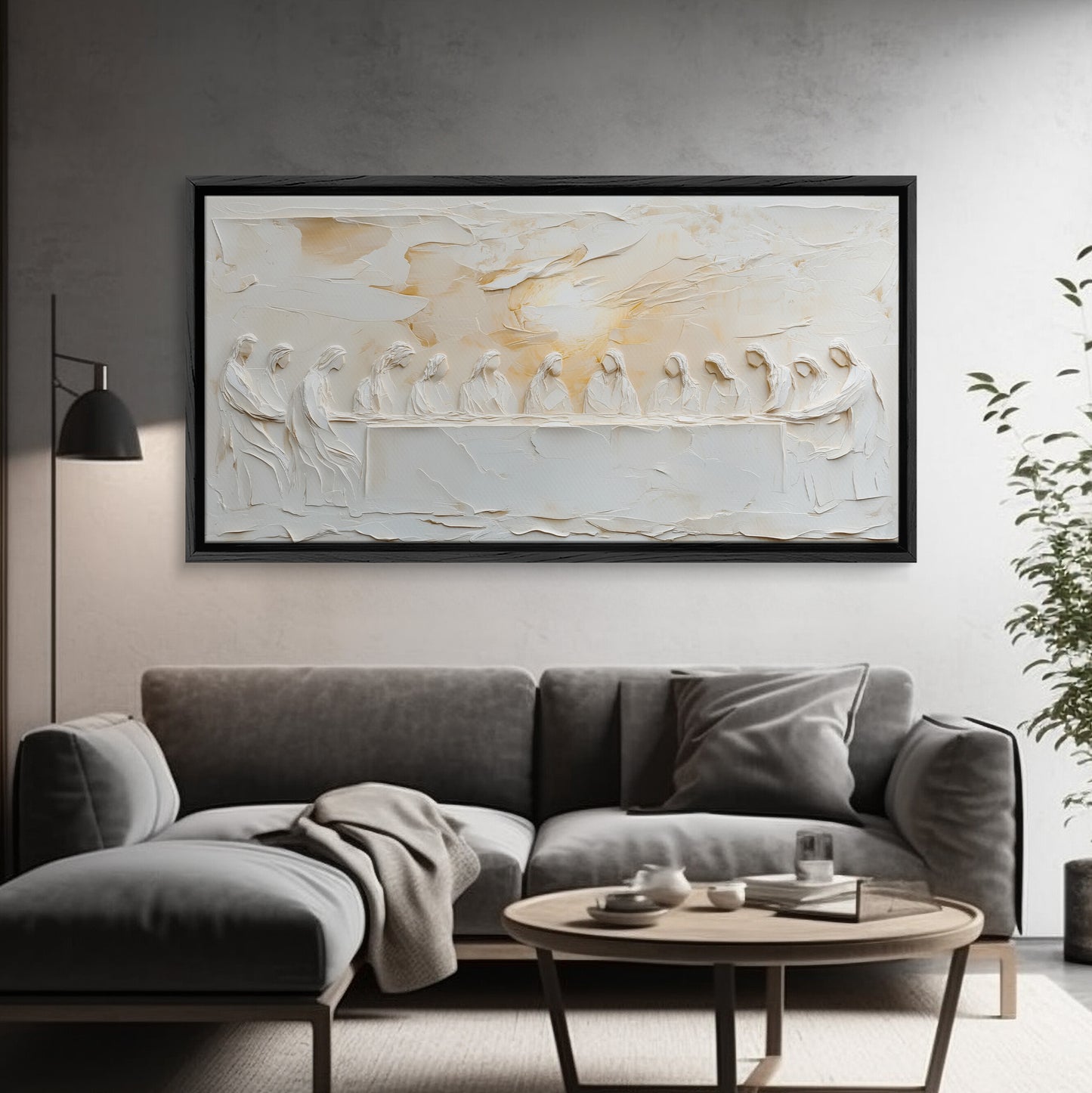The Last Supper Abstract - Statement Piece - Float Frame Canvas