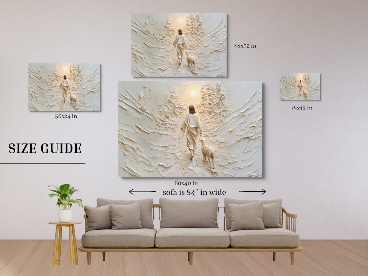 Jesus Leaves the 99 Landscape - Stretched Canvas