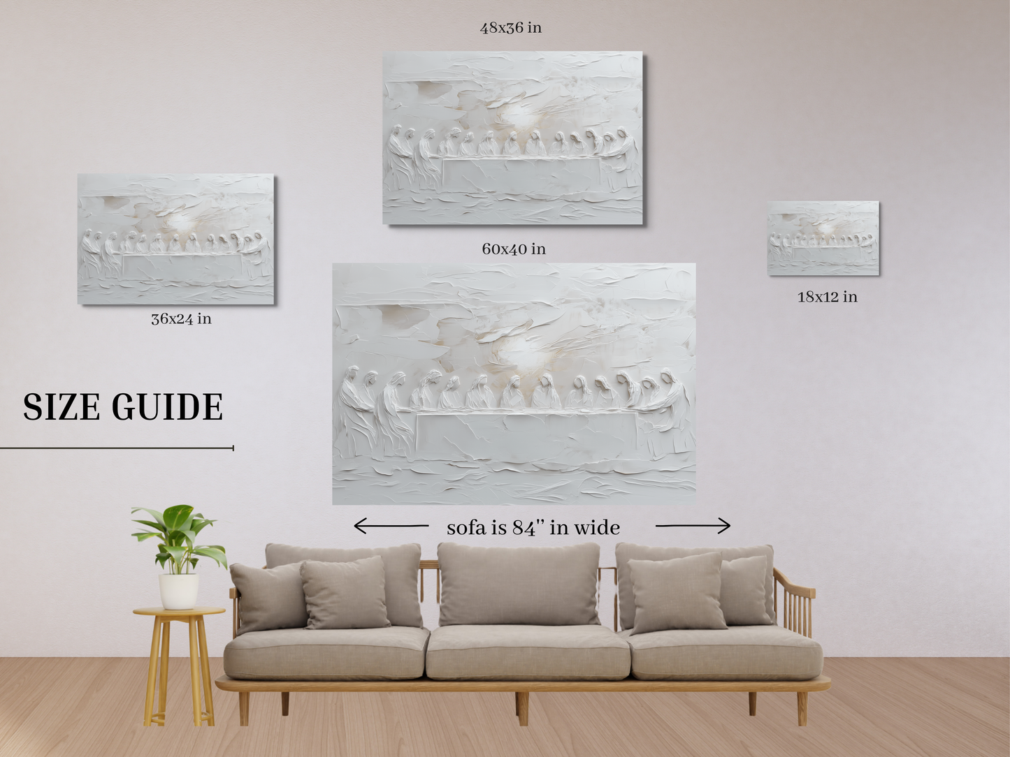 La Última Cena Abstracto Gris Suave - Lienzo Estirado