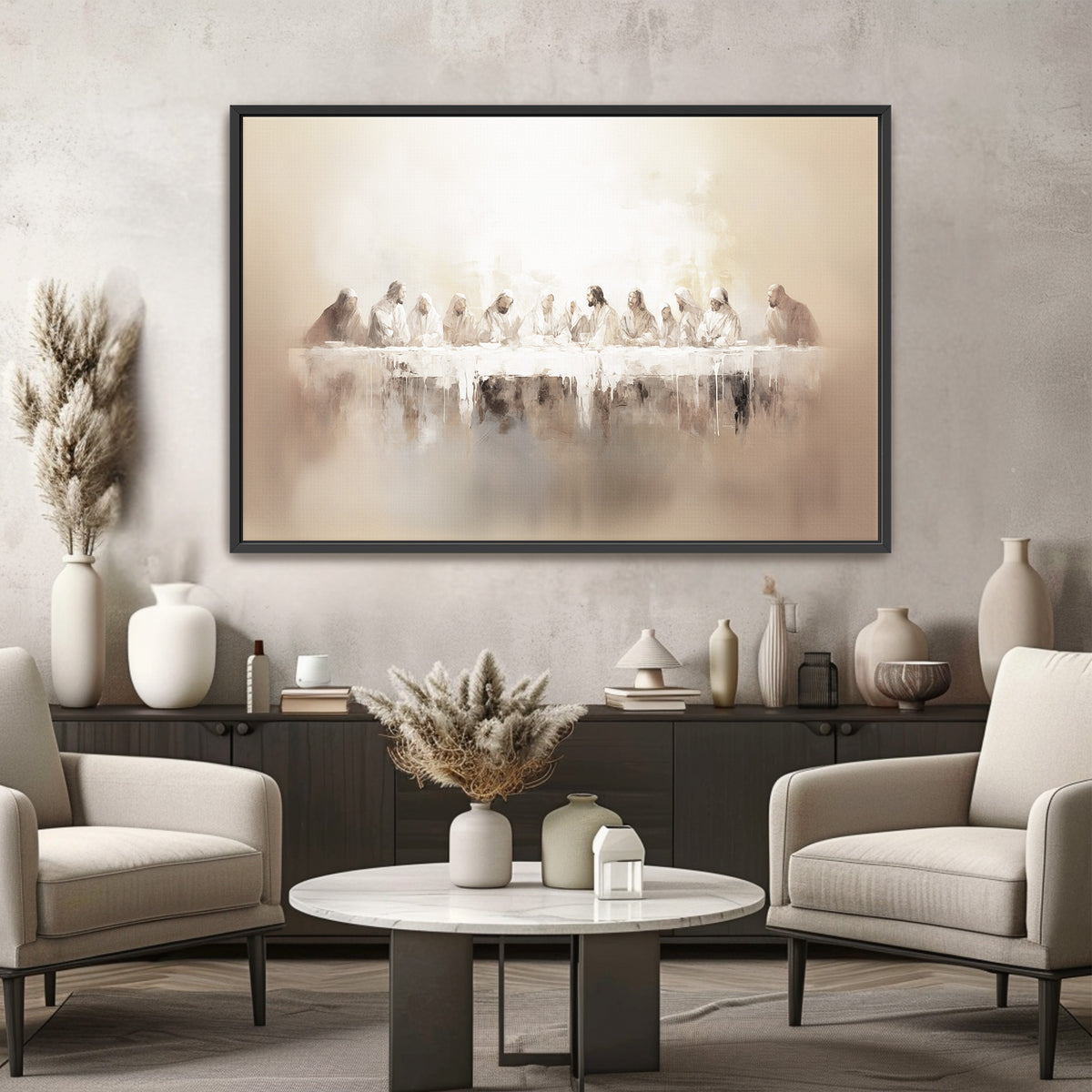 Letztes Abendmahl - Float Frame Canvas
