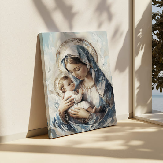 Virgin Mary and Baby Jesus - Stretched Canvas