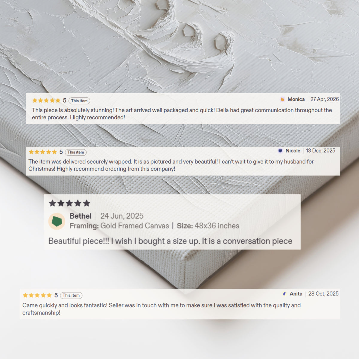 The Last Supper Abstract Soft Grey  - Float Frame Canvas