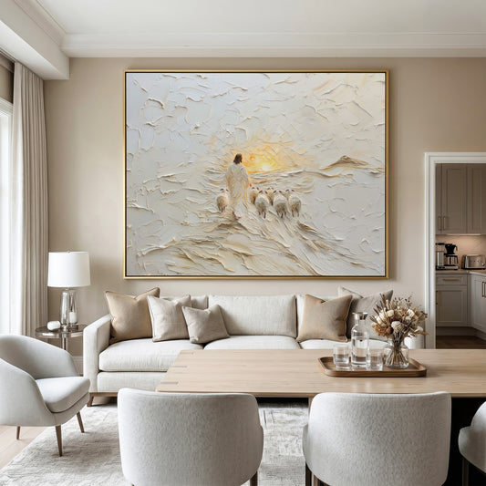 Good Shepherd Jesus Leaves the 99 - Float Frame Canvas